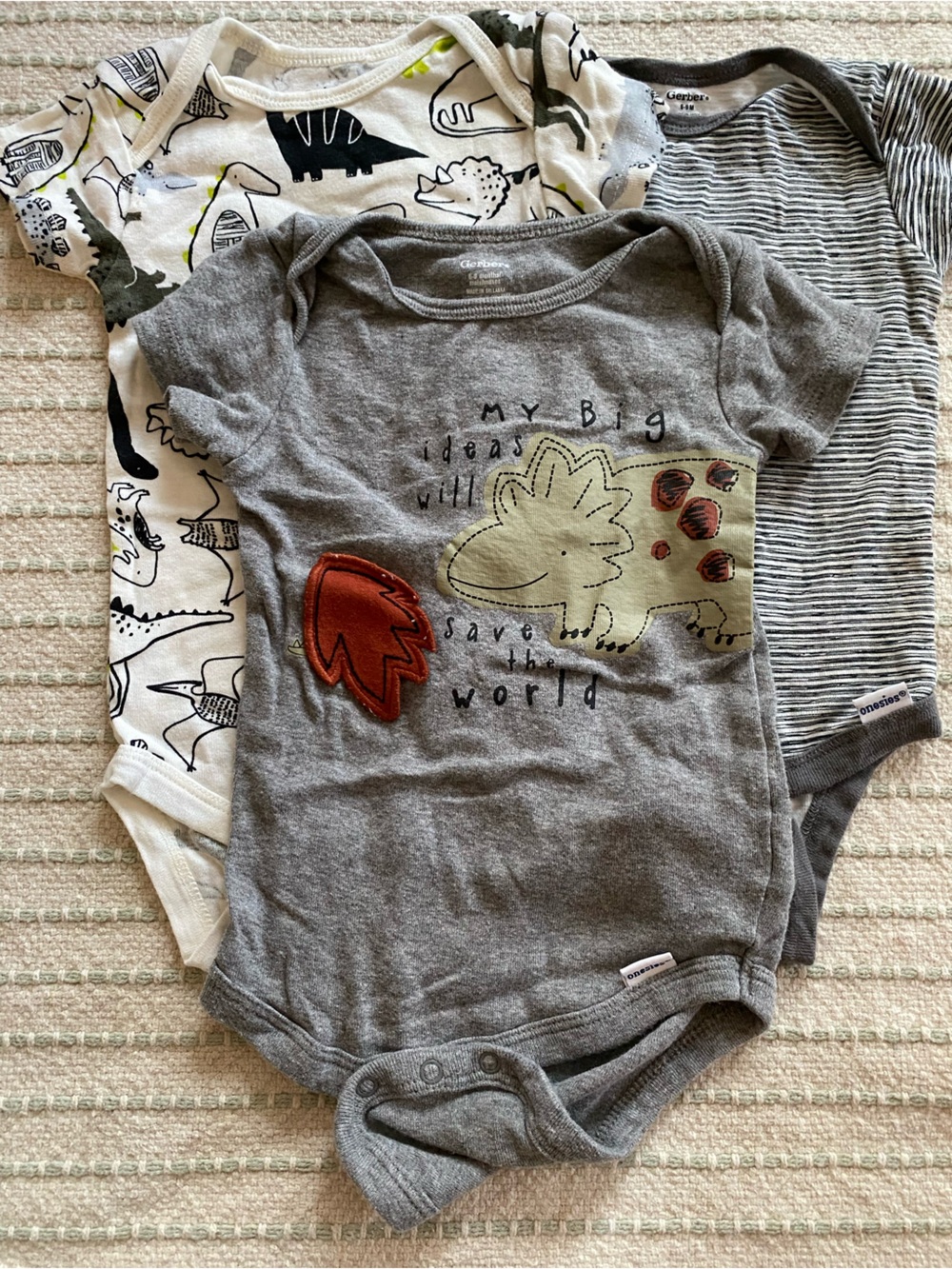 Set of 3 Gerber 6-9 Month Onesies